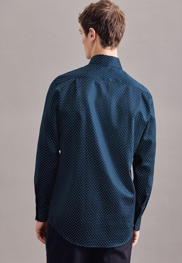 Regular Business Hemd Print in Dunkelblau |  Seidensticker Onlineshop