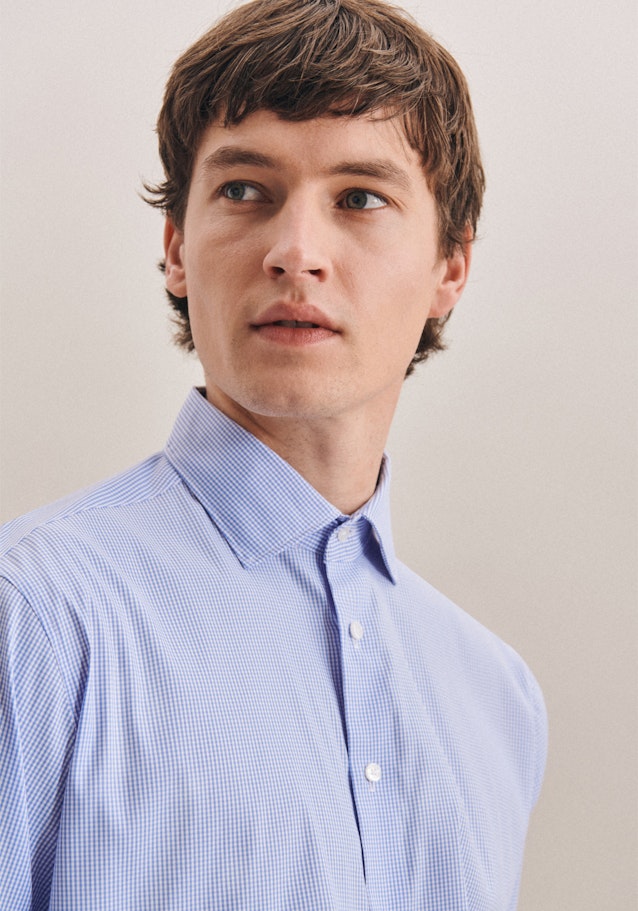 Regular Performance shirt Check in Light Blue | Seidensticker Onlineshop