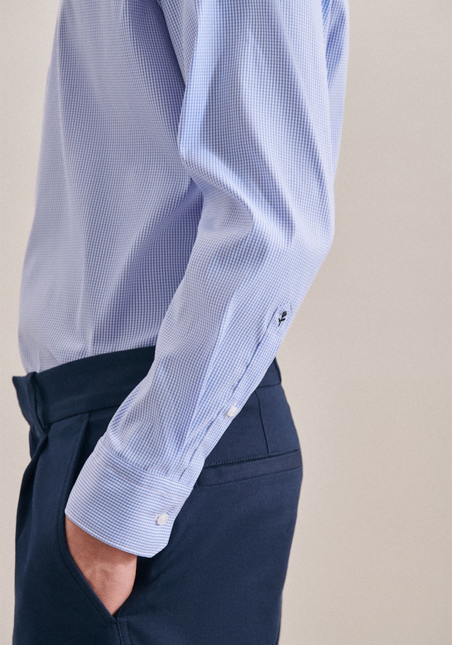 Regular Performance shirt Check in Light Blue | Seidensticker Onlineshop