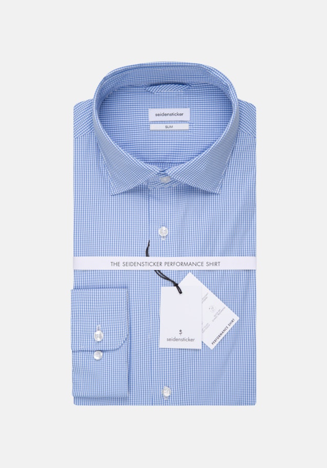 Regular Performance shirt Check in Light Blue | Seidensticker Onlineshop