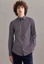 Slim Business Hemd Print in Dunkelblau |  Seidensticker Onlineshop