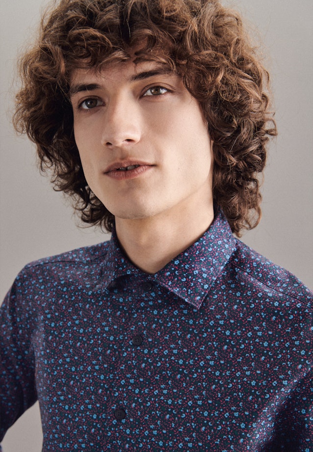 Slim Chemise casual Imprimé in Bleu Foncé |  Seidensticker Onlineshop
