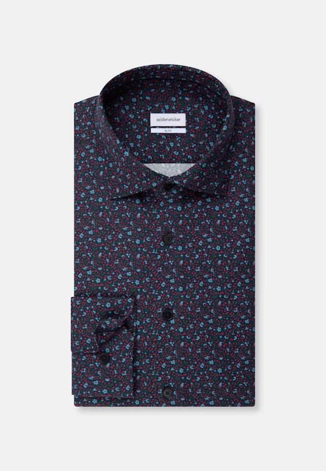 Slim Chemise casual Imprimé in Bleu Foncé |  Seidensticker Onlineshop
