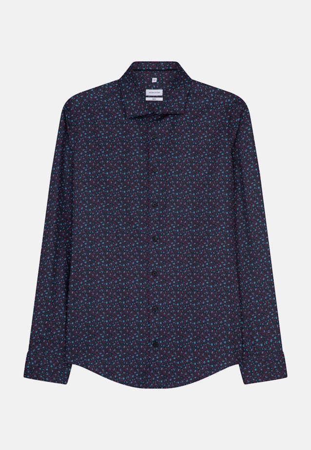 Slim Chemise casual Imprimé in Bleu Foncé |  Seidensticker Onlineshop