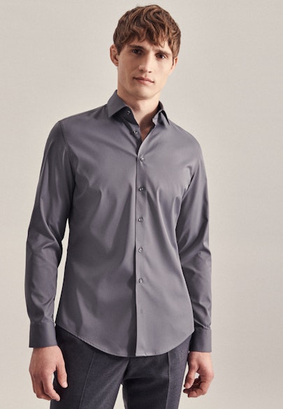 Slim Performance shirt Uni in Grey |  Seidensticker Onlineshop