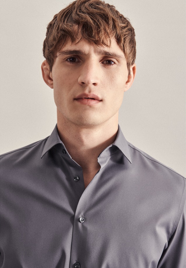 Slim Performance-Hemd Uni in Grau |  Seidensticker Onlineshop