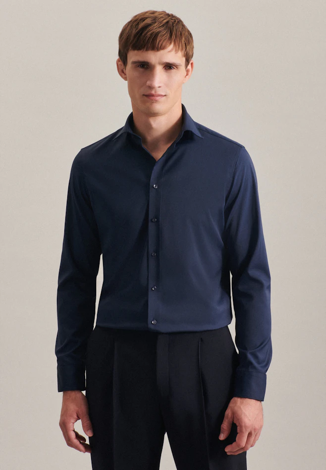 Slim Performance shirt Uni in Dark Blue | Seidensticker online shop