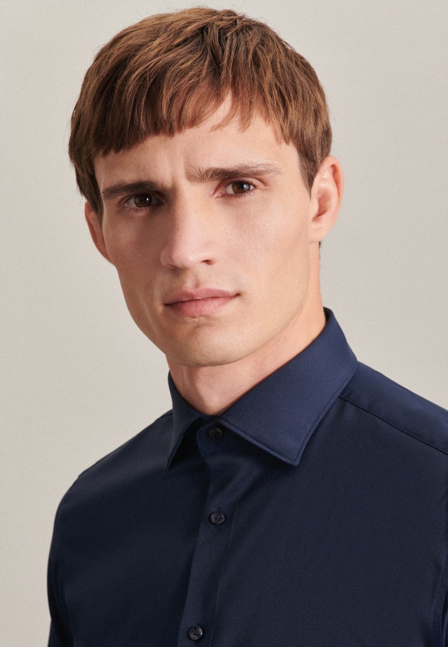 Slim Performance-Hemd Uni in Dunkelblau |  Seidensticker Onlineshop