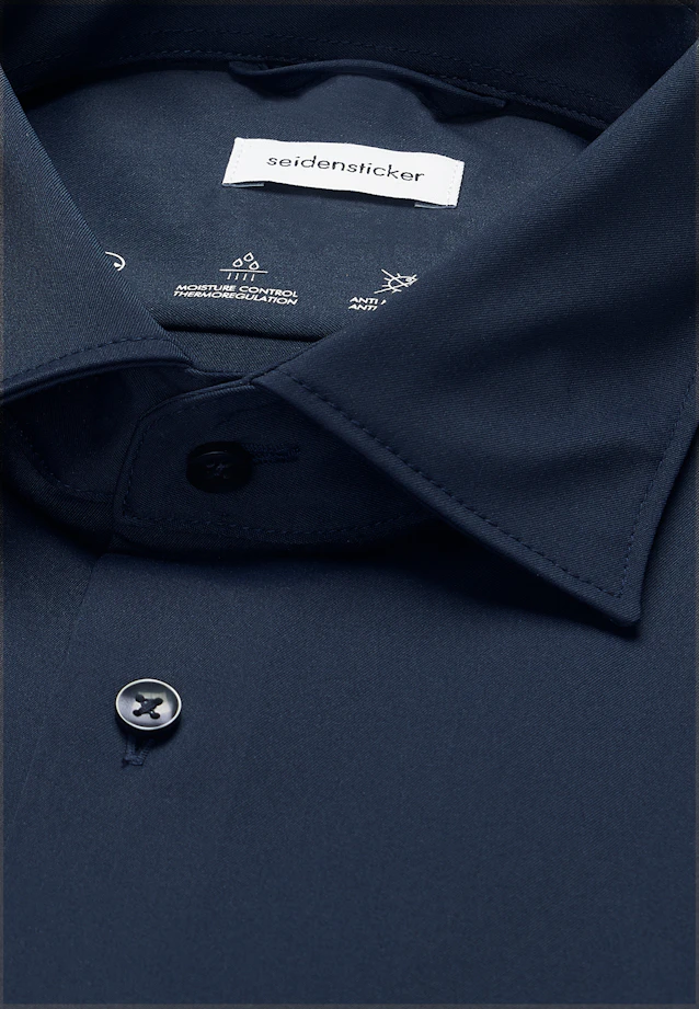Slim Performance-Hemd Uni in Dunkelblau |  Seidensticker Onlineshop