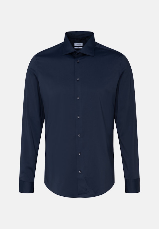 Slim Performance-Hemd Uni in Dunkelblau |  Seidensticker Onlineshop
