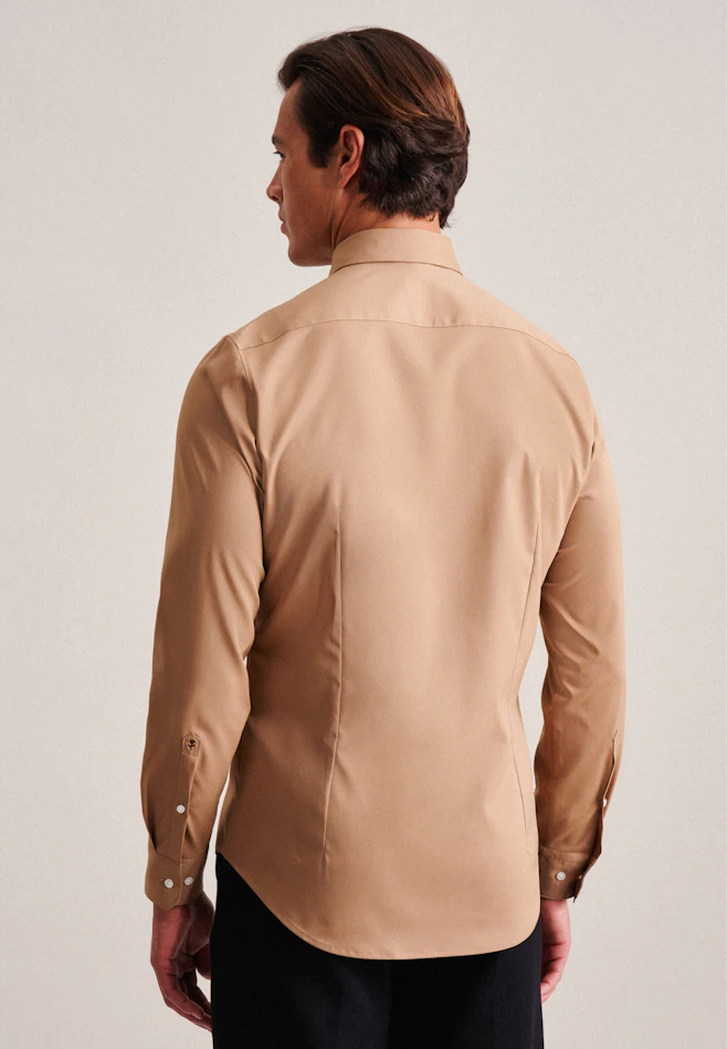 Slim Performance shirt Uni in Brown | Seidensticker online shop
