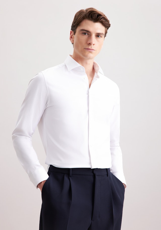 Slim Performance-Hemd Uni in Weiß | Seidensticker Onlineshop