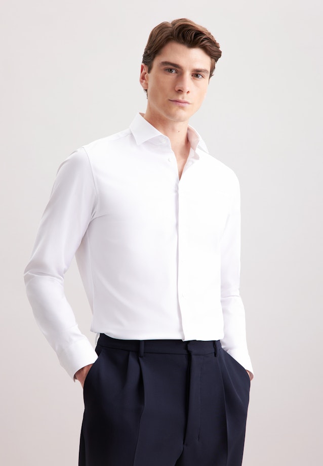 Slim Performance-Hemd Uni in Weiß |  Seidensticker Onlineshop