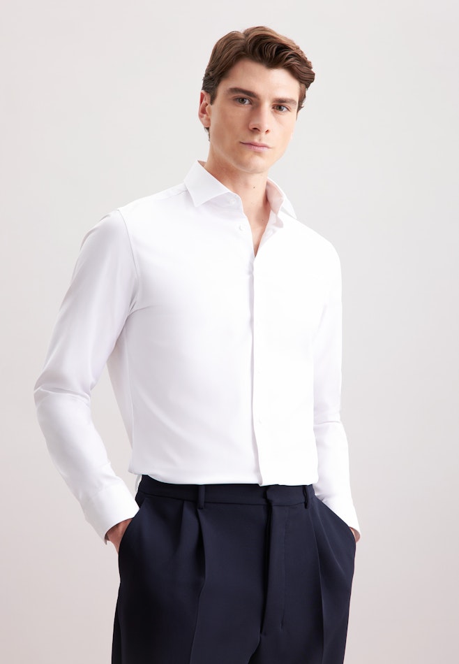 Slim Chemise Performance Uni dans Blanc | Boutique en ligne Seidensticker
