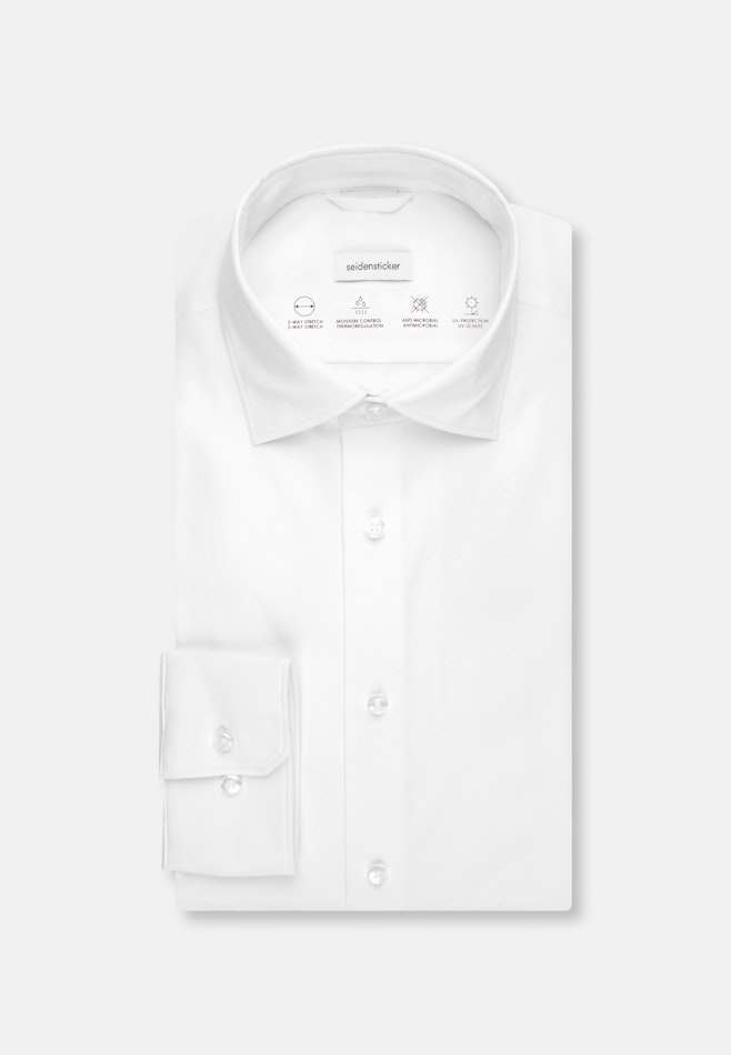 Slim Chemise Performance Uni dans Blanc | Boutique en ligne Seidensticker