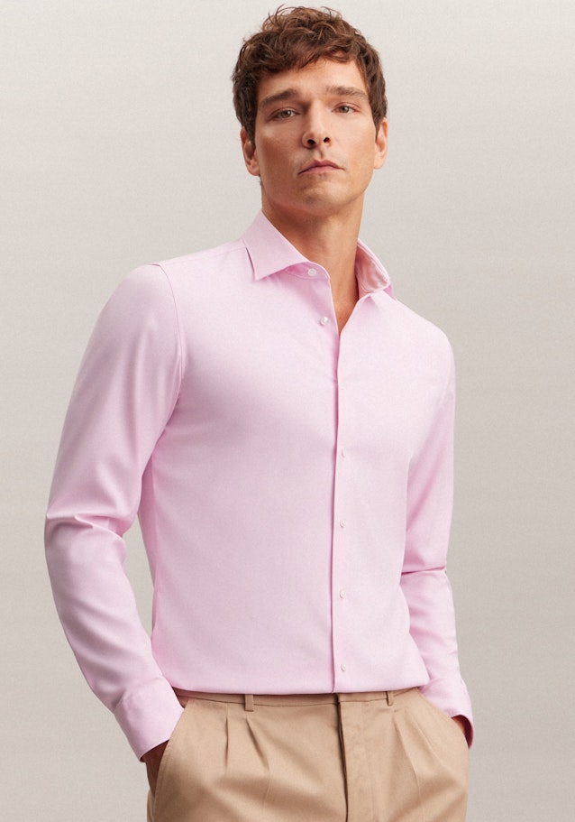 Twill Performance-Hemd in Slim mit Kentkragen in Rosa/Pink | Seidensticker Onlineshop
