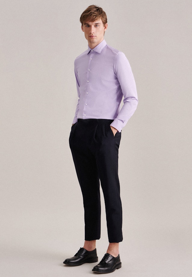 Chemise performance Slim Twill (sergé) Col Kent in Lilas |  Seidensticker Onlineshop