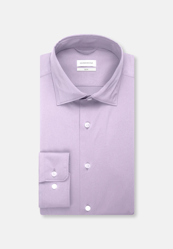 Slim Chemise Performance Uni dans Lilas | Boutique en ligne Seidensticker