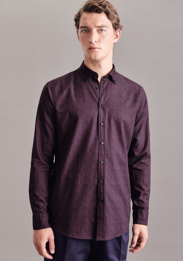 Chemise casual in Regular with Col Boutonné in Rouge |  Seidensticker Onlineshop
