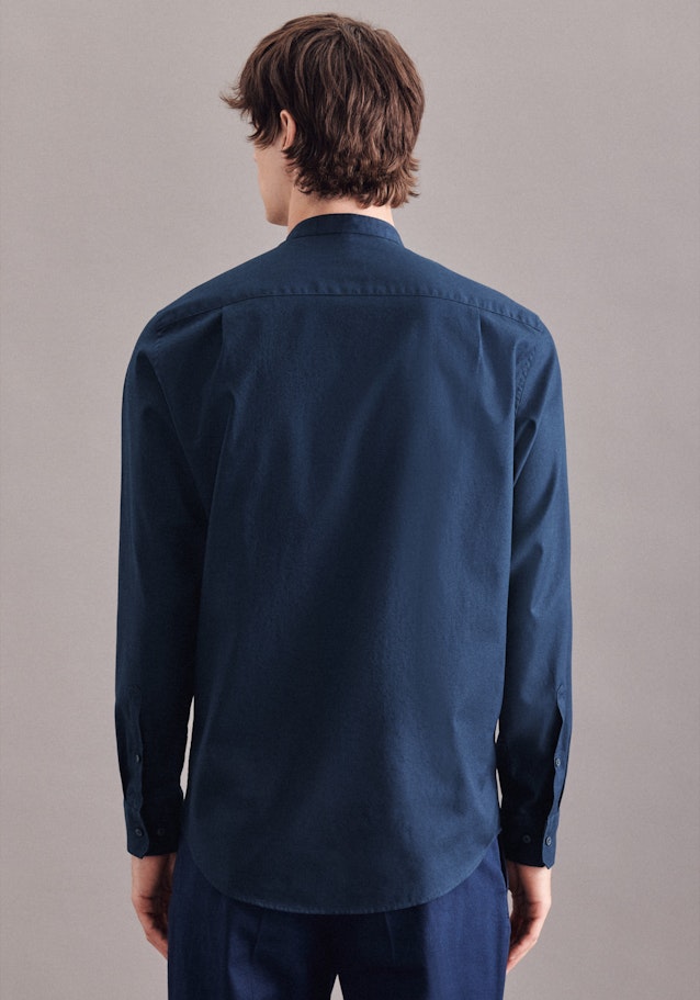 Easy-iron Twill Business Shirt in Regular with Stand-Up Collar in Dark Blue |  Seidensticker Onlineshop