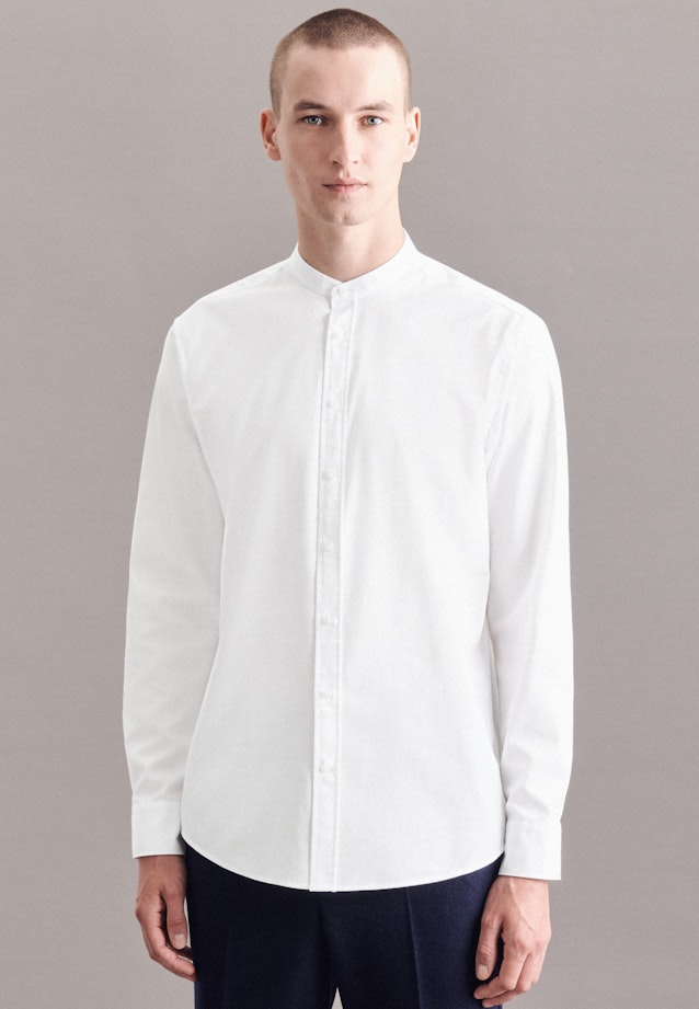 Easy-iron Twill Business Shirt in Regular with Stand-Up Collar in White |  Seidensticker Onlineshop