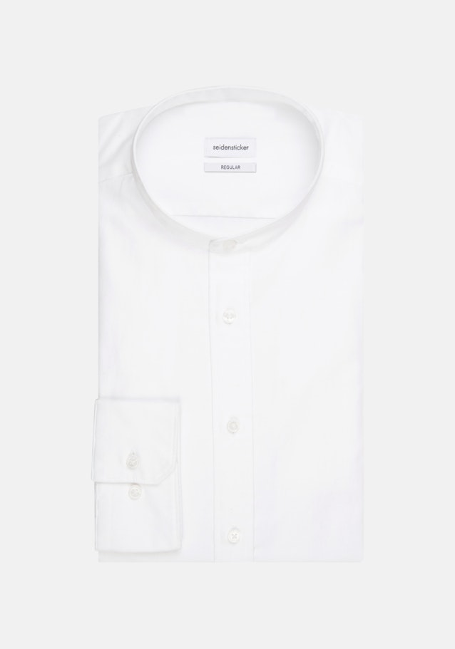 Bügelleichtes Twill Business Hemd in Regular mit Stehkragen in Weiß |  Seidensticker Onlineshop