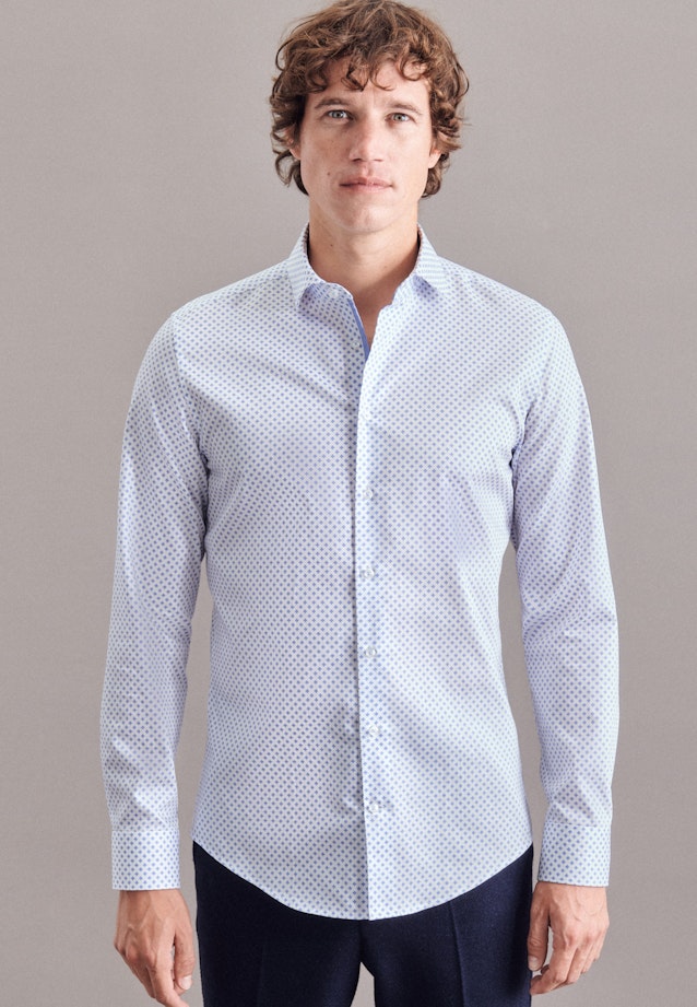 Slim Business Hemd Print in Hellblau |  Seidensticker Onlineshop