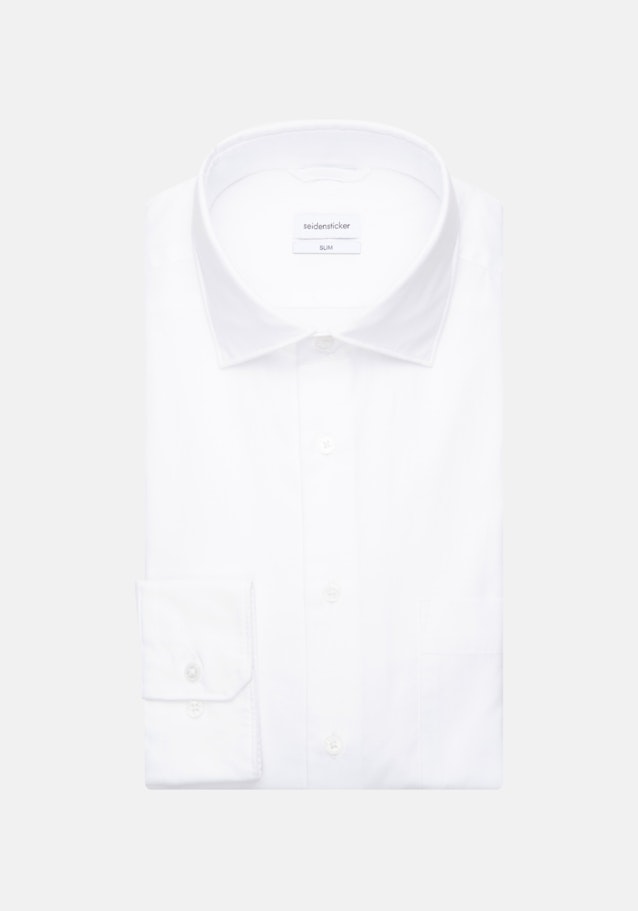 Easy-iron Twill Business overhemd in Slim with Kentkraag in Wit |  Seidensticker Onlineshop