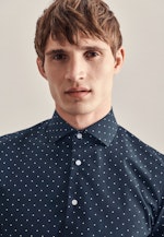 Slim Business Hemd Punkte in Dunkelblau |  Seidensticker Onlineshop