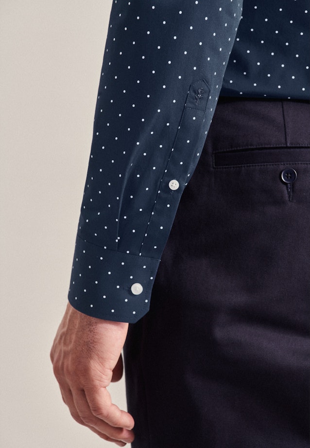 Slim Business Hemd Punkte in Dunkelblau |  Seidensticker Onlineshop
