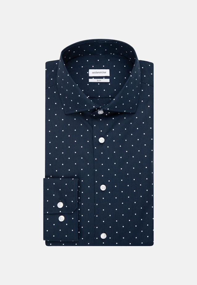 Chemise Business Slim Popeline Col Kent in Bleu Foncé |  Seidensticker Onlineshop