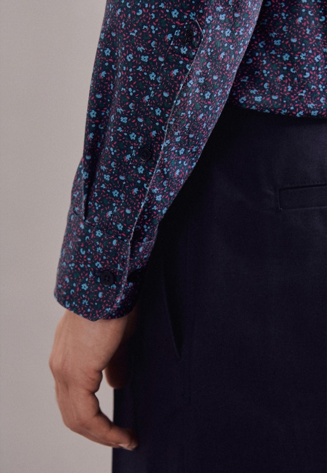 Regular Chemise casual Imprimé in Bleu Foncé |  Seidensticker Onlineshop