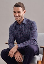 Casual Shirt in Regular with Kentkraag in Donkerblauw |  Seidensticker Onlineshop