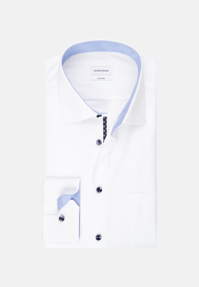 Non-iron Poplin Business Shirt in Shaped with Kent-Collar and extra long sleeve in White |  Seidensticker Onlineshop