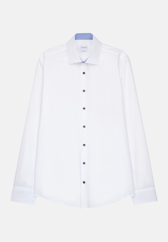 Non-iron Poplin Business Shirt in Shaped with Kent-Collar and extra long sleeve in White |  Seidensticker Onlineshop