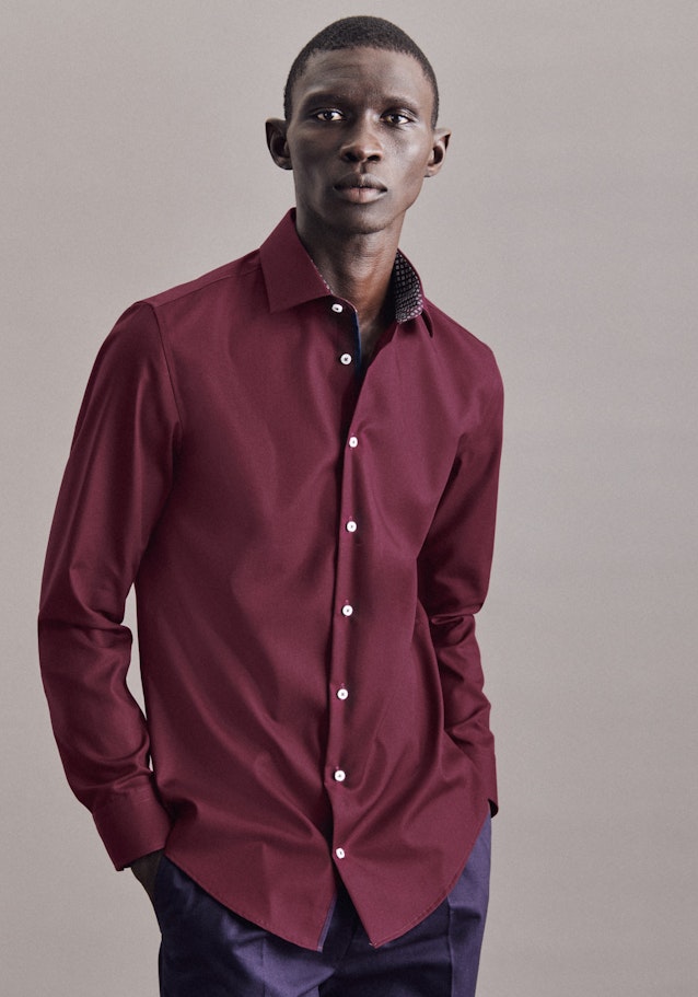 Bügelfreies Popeline Business Hemd in Slim mit Kentkragen und extra langem Arm in Rot |  Seidensticker Onlineshop