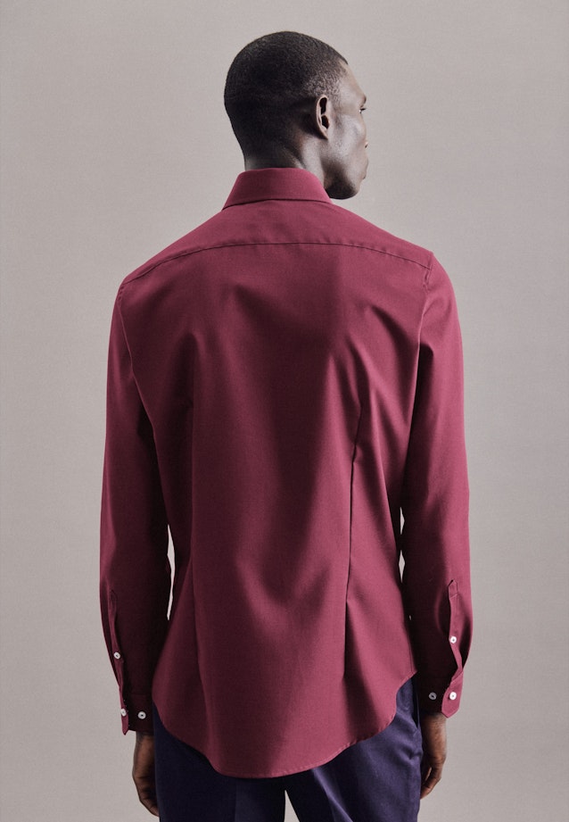 Non-iron Poplin Business Shirt in Slim with Kent-Collar and extra long sleeve in Red |  Seidensticker Onlineshop