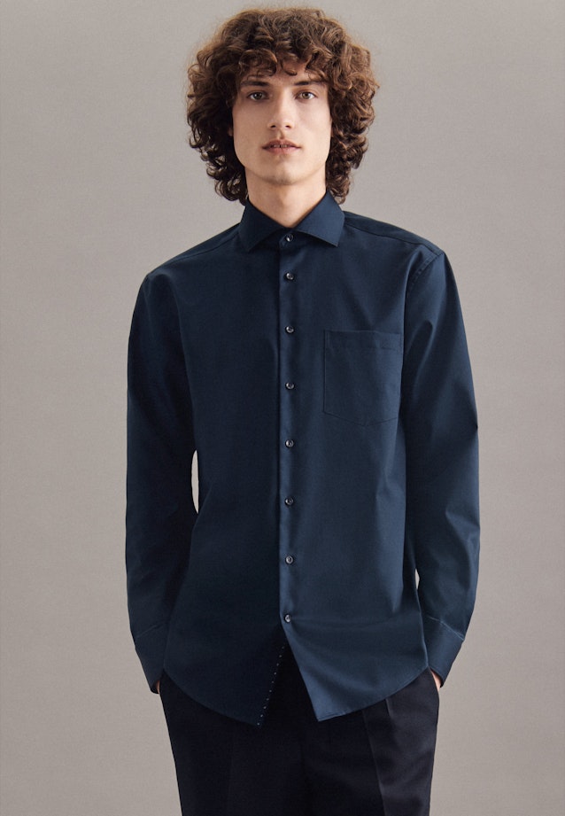 Regular Business Hemd Uni in Dunkelblau |  Seidensticker Onlineshop