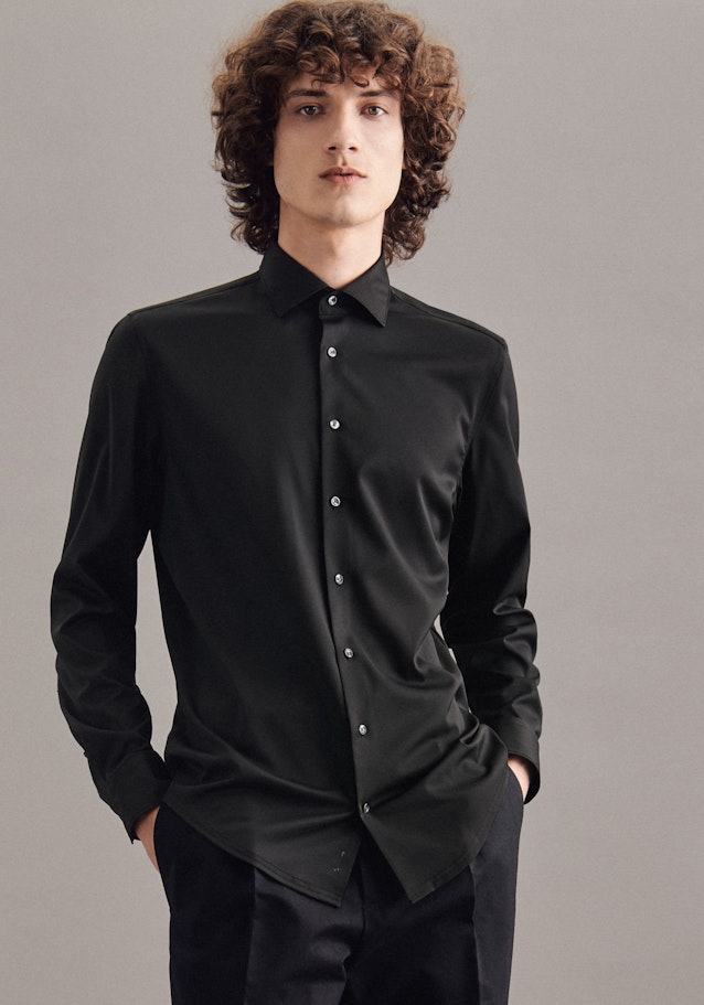 Performance shirt in Shaped with Kent-Collar in Black |  Seidensticker Onlineshop