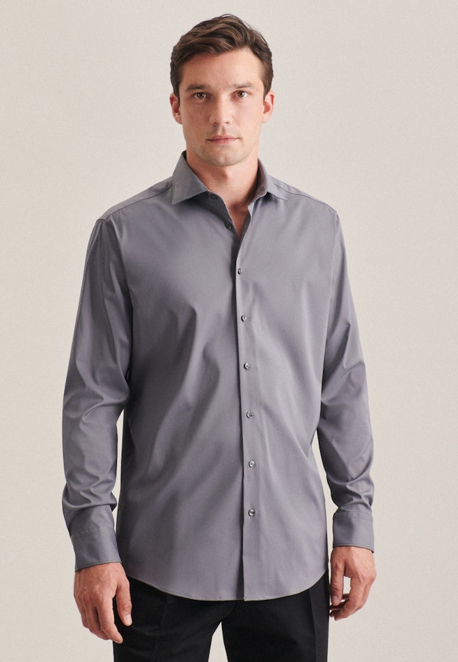 Performance shirt in Regular with Kent-Collar in Grey | Seidensticker online shop