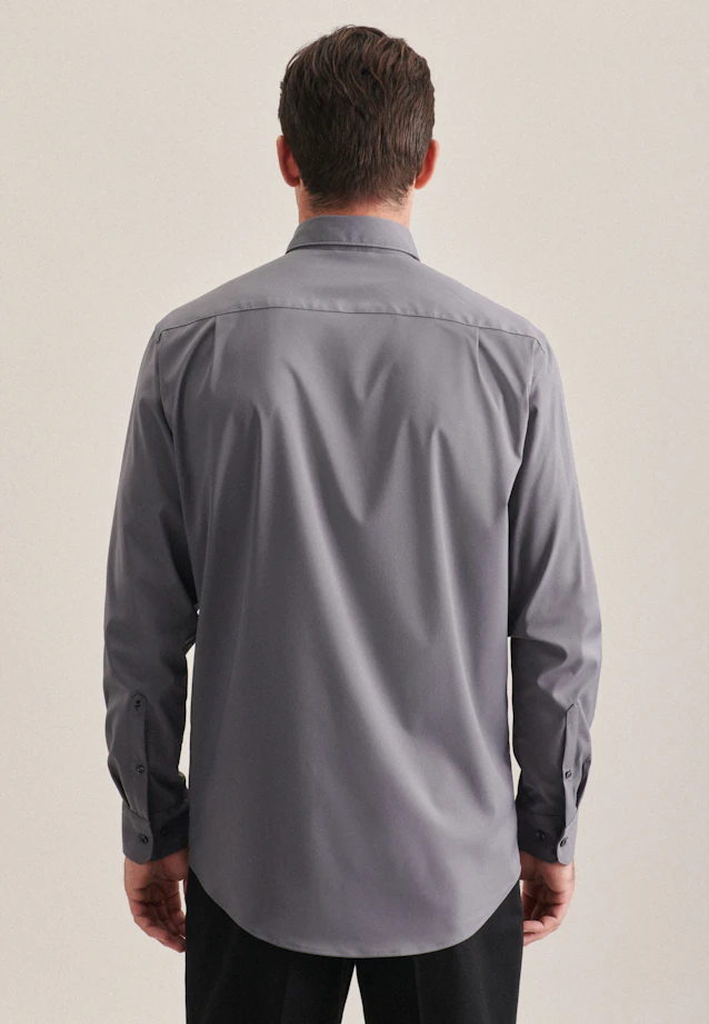 Regular Performance shirt Uni in Grey |  Seidensticker Onlineshop