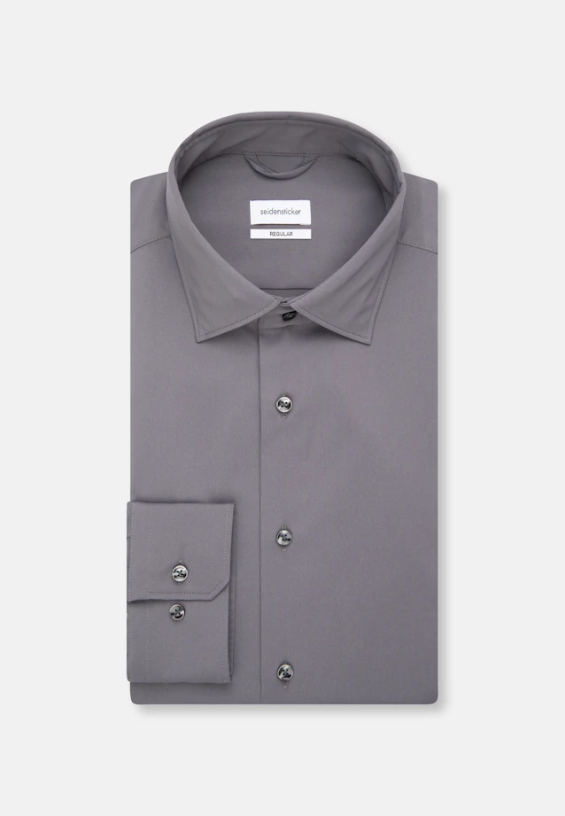 Regular Chemise Performance Uni in Gris |  Seidensticker Onlineshop