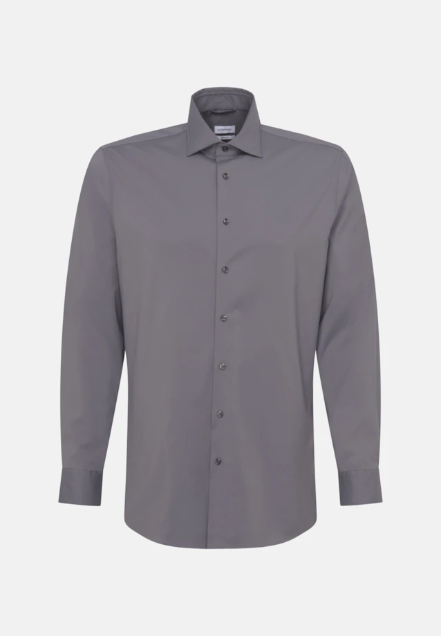 Regular Chemise Performance Uni in Gris |  Seidensticker Onlineshop