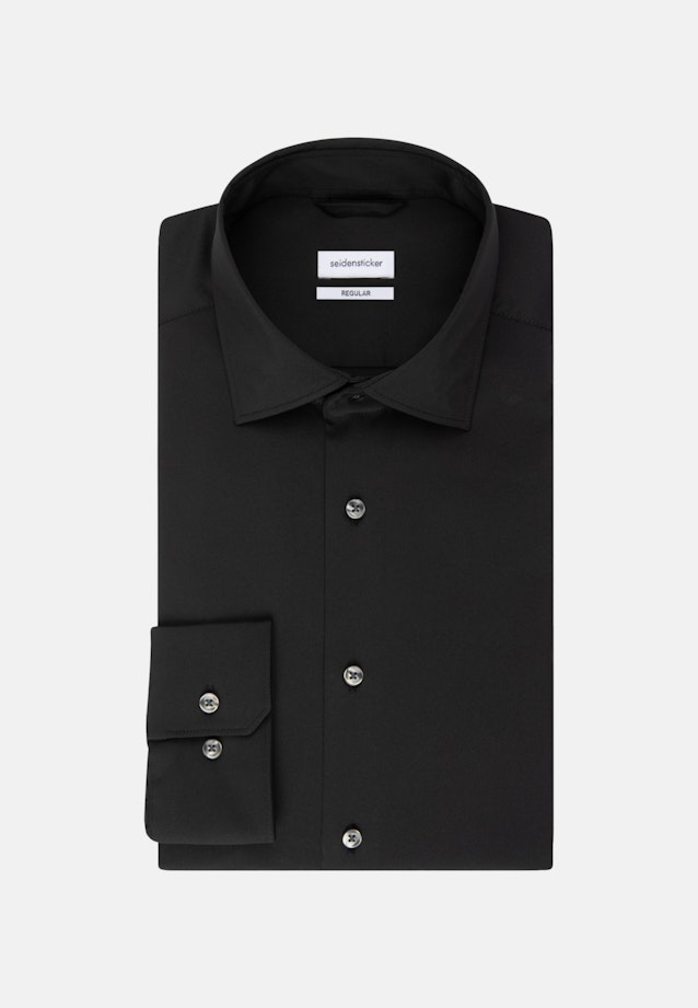 Chemise performance Regular Twill (sergé) Col Kent in Noir |  Seidensticker Onlineshop