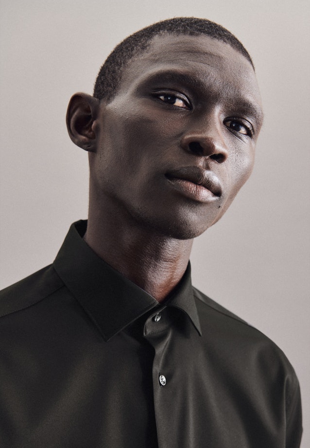 Regular Performance shirt Uni in Black |  Seidensticker Onlineshop