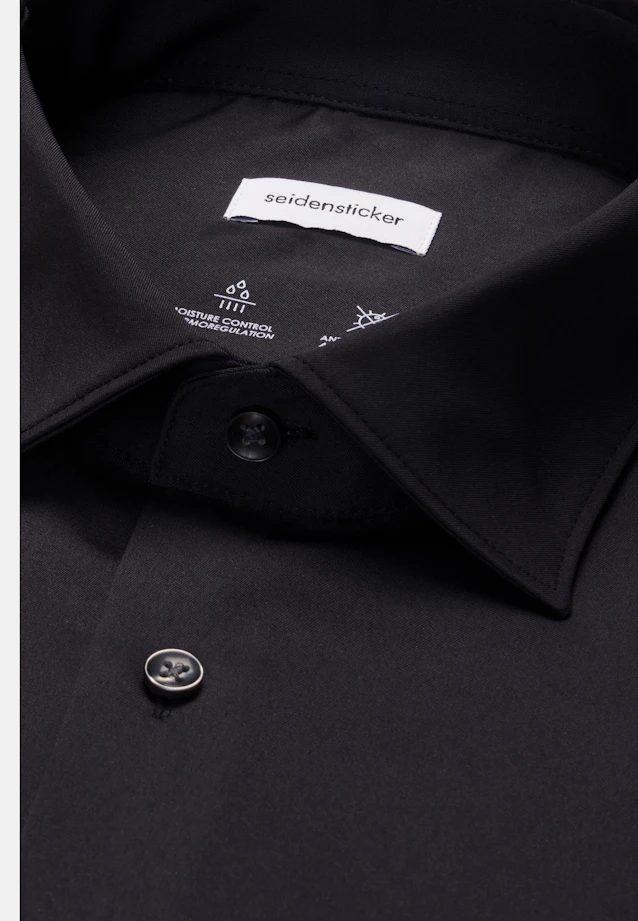 Regular Performance shirt Uni in Black |  Seidensticker Onlineshop