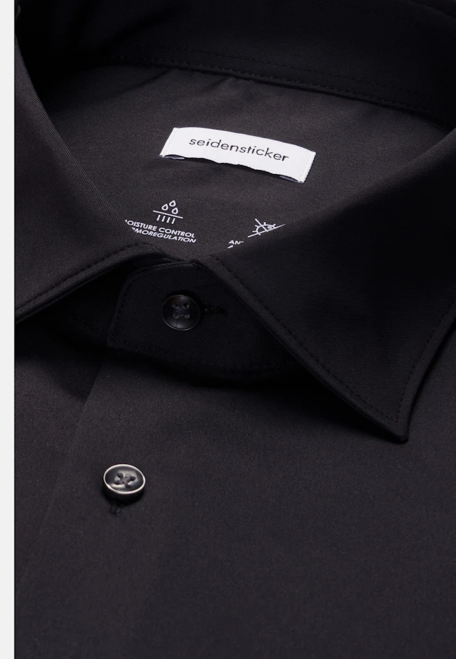 Regular Performance shirt Uni in Black | Seidensticker online shop