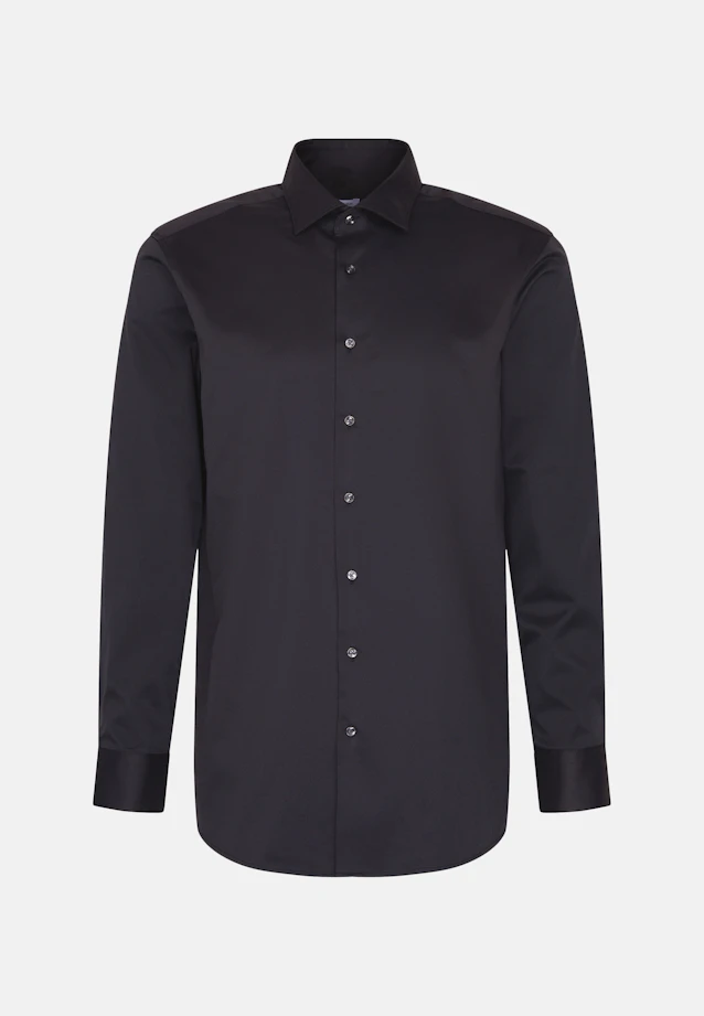 Regular Performance shirt Uni in Black |  Seidensticker Onlineshop