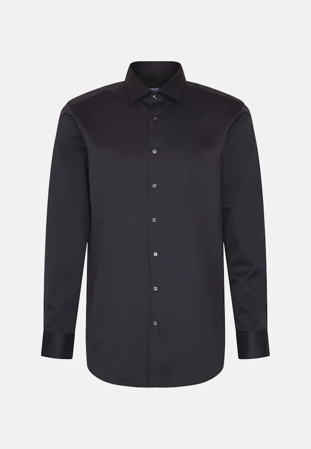 Regular Performance shirt Uni in Black |  Seidensticker Onlineshop