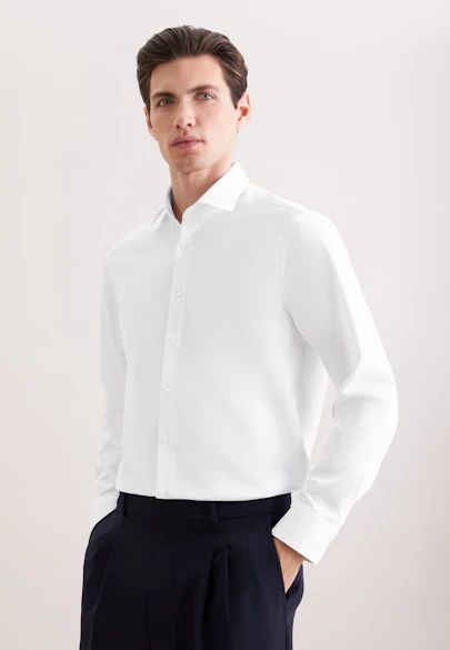 Regular Chemise Performance Uni in Blanc | Seidensticker Onlineshop